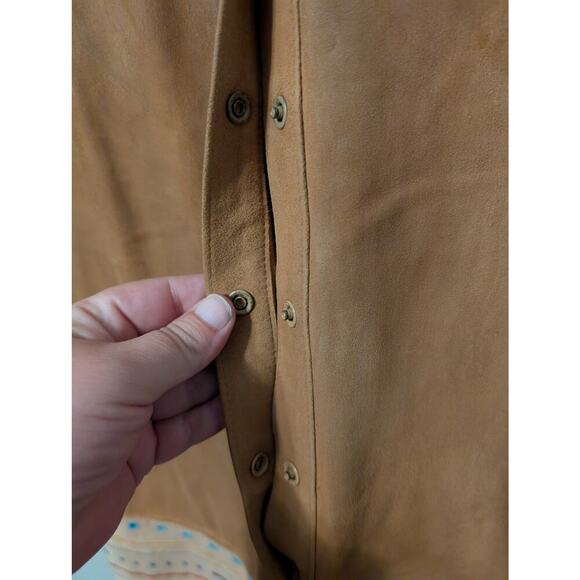 Vintage Coach‎ 100% Genuine Leather Dress Womens 4 Short Sleeve Snap Front - Picture 4 of 10